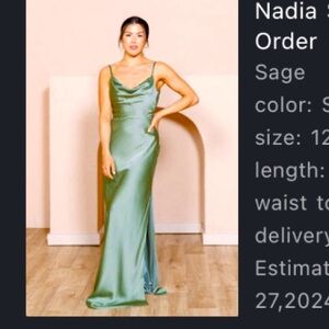 Sage green Revelry bridesmaid dress